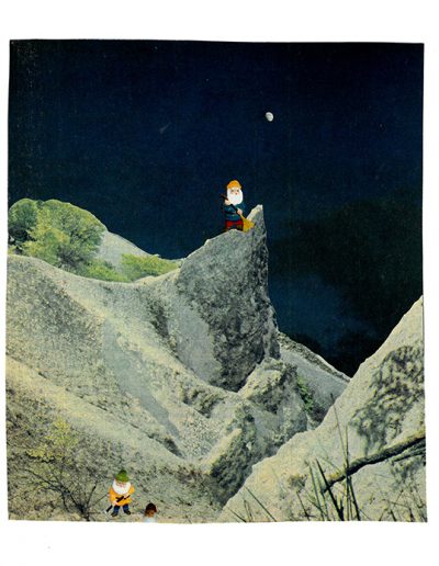 Collage von Regina Gebhard: Titel:"David, Kaspar + Friedrich"