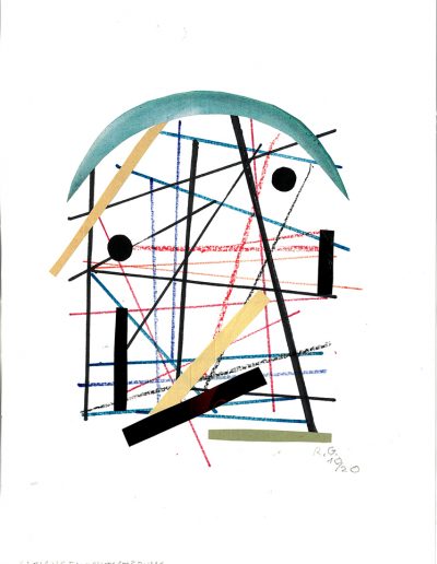 Collage von Regina Gebhard: Titel:"Gleichgewichtsstörung"