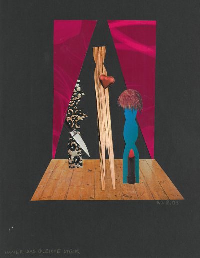 Collage von Regina Gebhard: Titel:"Immer das gleiche Stück"