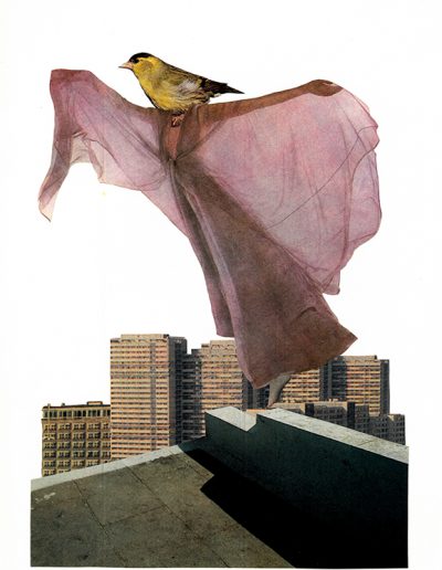 Collage von Regina Gebhard: Titel:"Manchmal entfliehen"