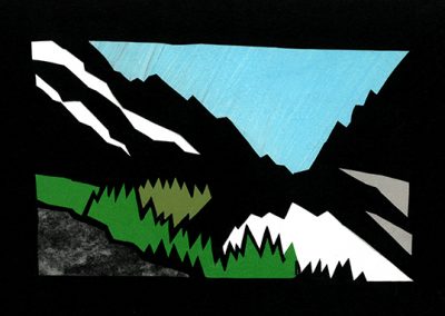 Collage von Regina Gebhard: Im Hochgebirge